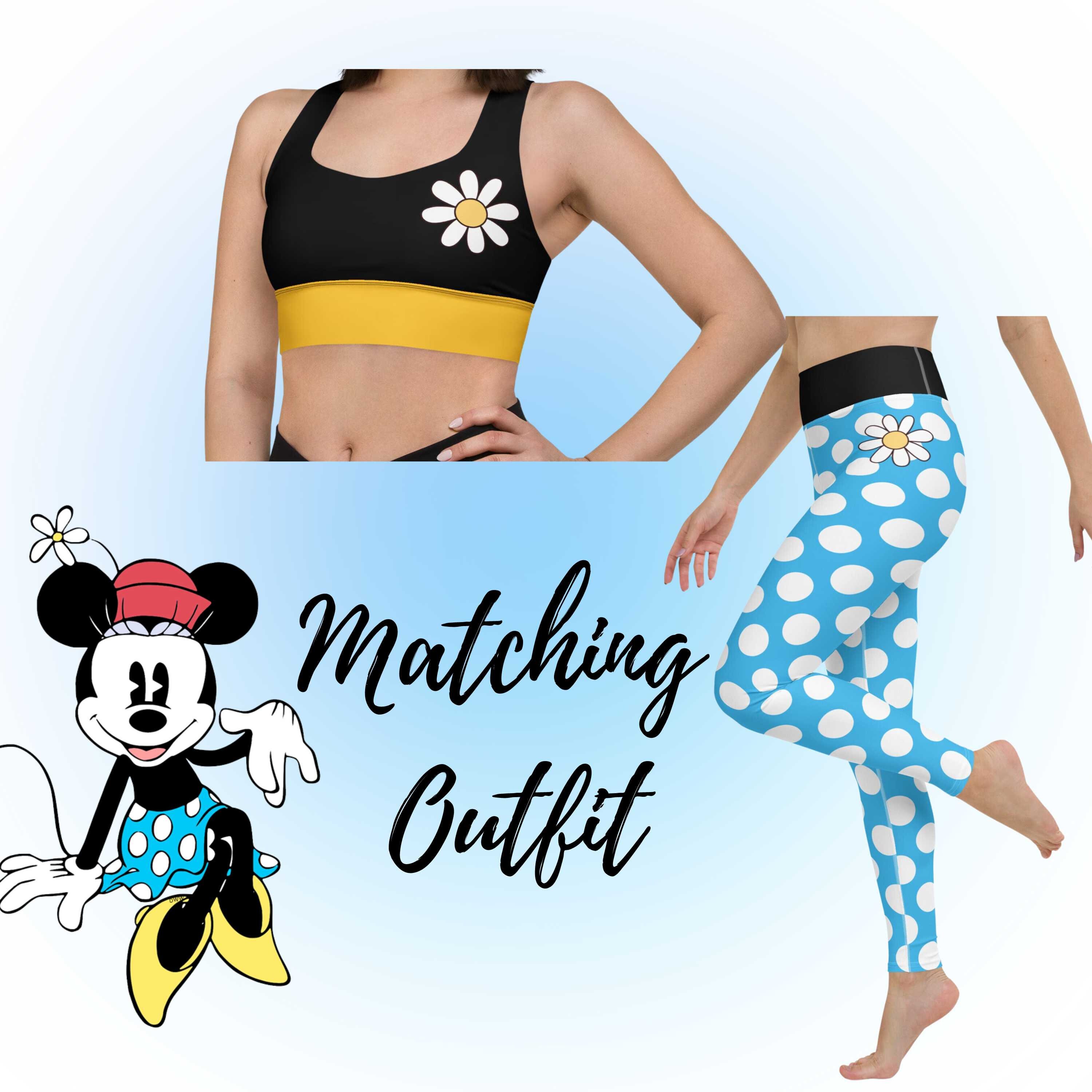 Womens Disney Sports Bra Minnie Mouse Activewear Vintage Minnie Mouse