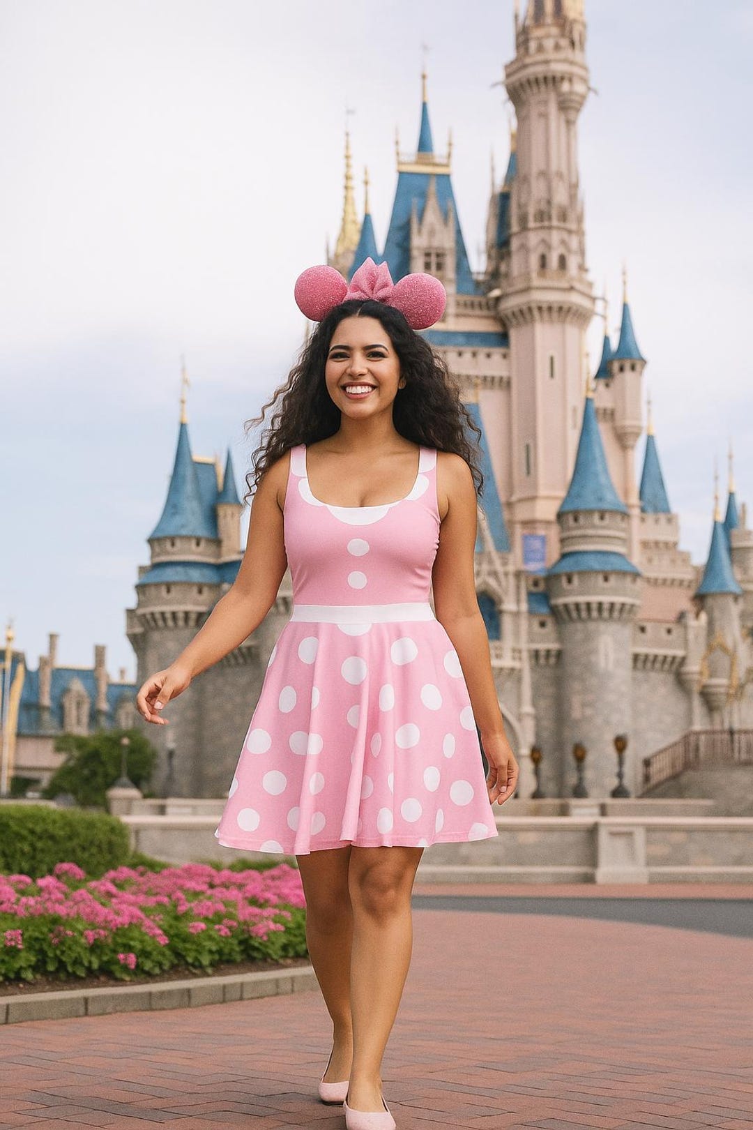 pink minnie mouse dress adult Polka Dot Pink Minnie Mouse Costume For Adults Pink Polka Dot Birthday Dress: Minnie Mouse Inspired