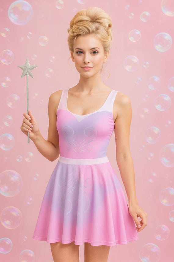 Glinda Wicket dress womens cosplay athletic wear skater dress Wicked 2 for good