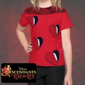 Descendants Rise of Red kids shirt costume cosplay child Halloween Disney tshirt