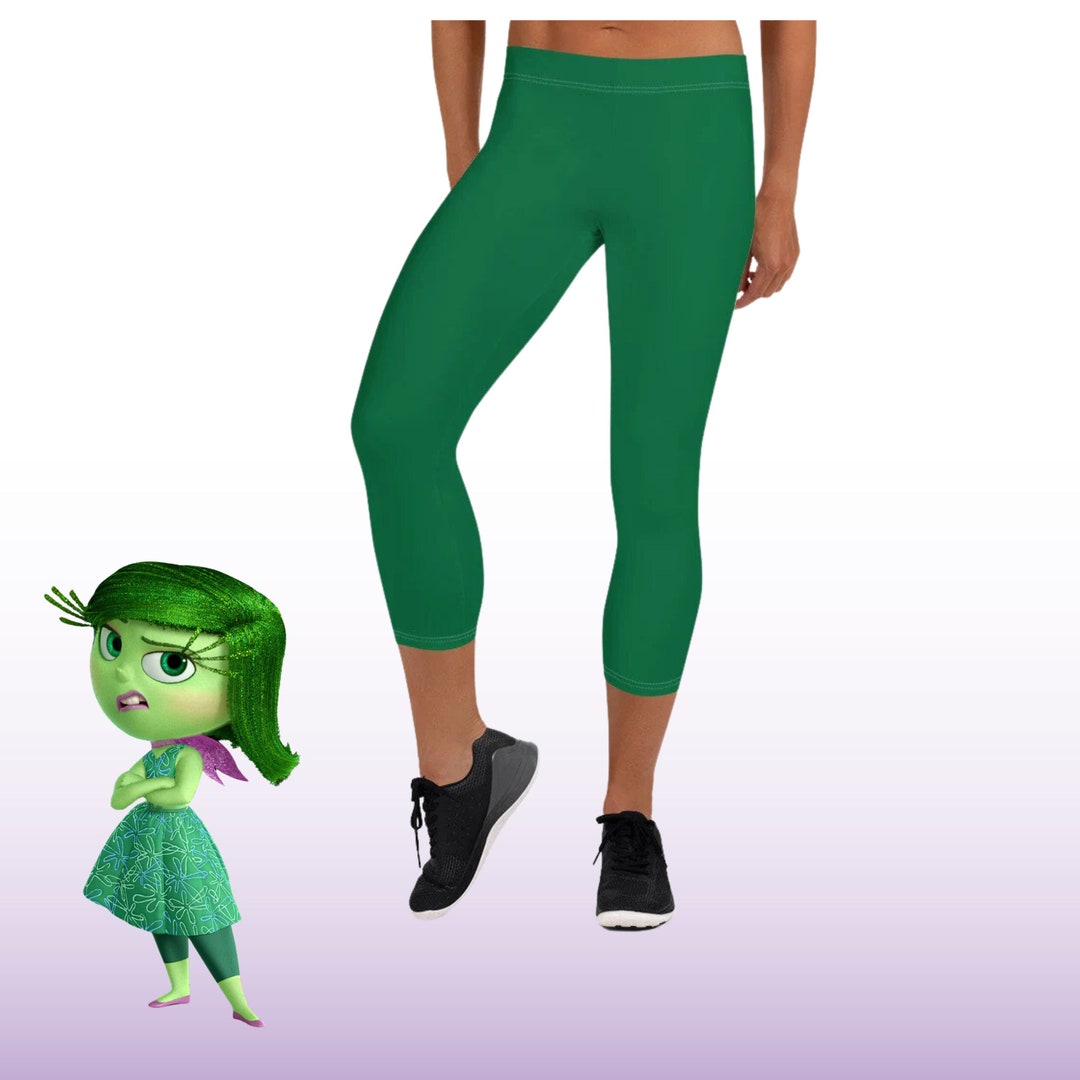 Womens Green Capri Leggings Inside Out Disgust Costume Disney