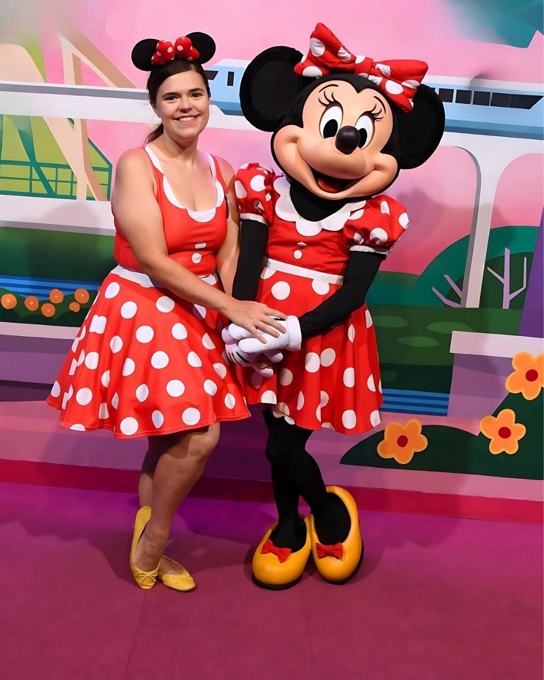 Minnie Mouse Classic Red Womens Disney Dress Running Dress Cosplay
