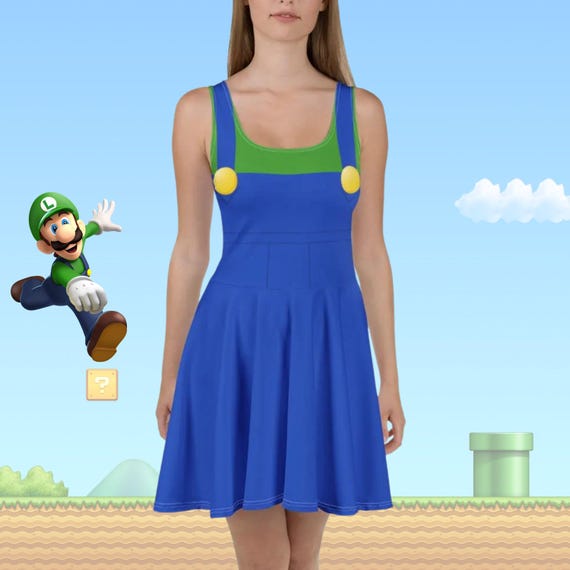Luigi Dress Cosplay Costume Womens Adult Running Dress Super Mario Brothers  - Etsy Canada