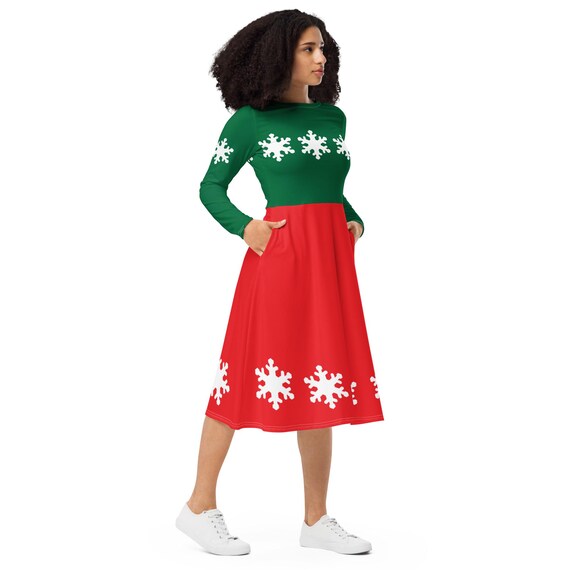 white christmas dresses Minnie Mouse Christmas Dress, Disney Christmas Holiday Party Costume –  EasyCosplayCostumes main image 0