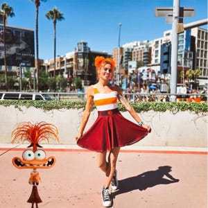 Anxiety inside Out dress womens disney pixar costume Halloween matching costumes running dress cosplay