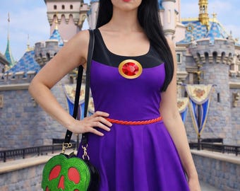 Vestido de Reina Malvada de Disney para mujer, disfraz de villana de Disney, vestido de Blancanieves para correr, Disney Bounding