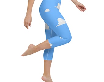 Leggings Capri Toy Story para mujer Disney Pixar Nubes fondo de pantalla ropa deportiva correr Disney