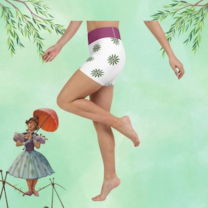 Pantalones cortos de equilibrista de la Mansión Embrujada para mujer, pantalones cortos de yoga y ciclistas, estampado de Disney, cosplay, correr, ropa deportiva de Disney