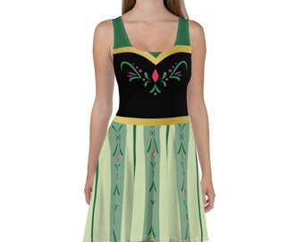 Womens Anna Coronation Dress Costume Frozen Princesss Green Dress Run  Disney Outfit - Etsy