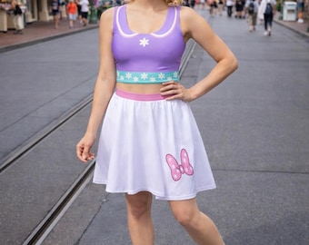 Daisy Duck-rok dames Disney-cosplay uitgevoerd Disney-outfit Activewear voor volwassenen Disney-begrenzing roze strik