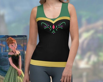 Anna-tanktop dames Disney Frozen Princess Anna Coronation mouwloos shirt uitgevoerd Disney-kostuum