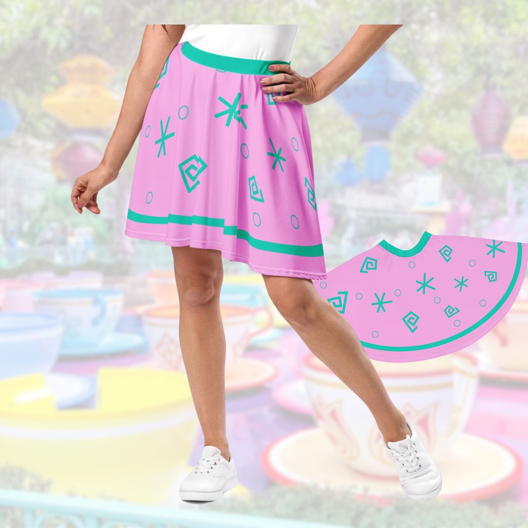 Women's Disney Mad Tea Party Skirt Tea Cup Alice in Wonderland