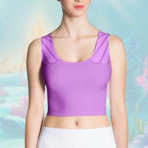 Ariel crop top kleine zeemeermin damesshirt Disney begrenzende prinsessenrennen Disney-cosplaykostuum paars