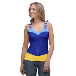 Snow White Tank Top shirt womens Princess run Disney cosplay costume activewear running top