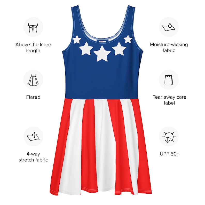 Captain America inspired dress womens Marvel red white and blue run Disney costume wonder woman