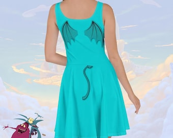 hades skater dress Hades Children's Sleeveless Skater Dress: Infernal Elegance Mythical Villain Costume