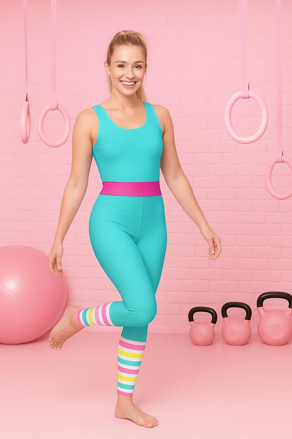 Exercise Barbie Gym Clothes Workout Barbie Costume Womens 80s