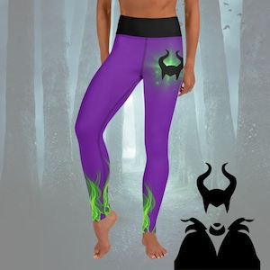 Womens Disney Leggings Maleficent Villian Sleeping Beauty costume