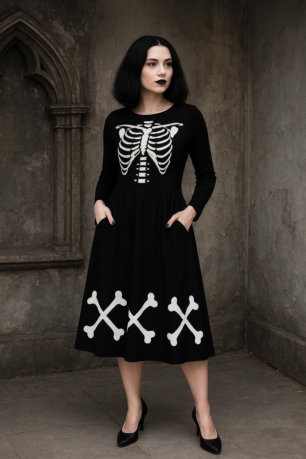 Skeleton Sweater Dress Women - Etsy