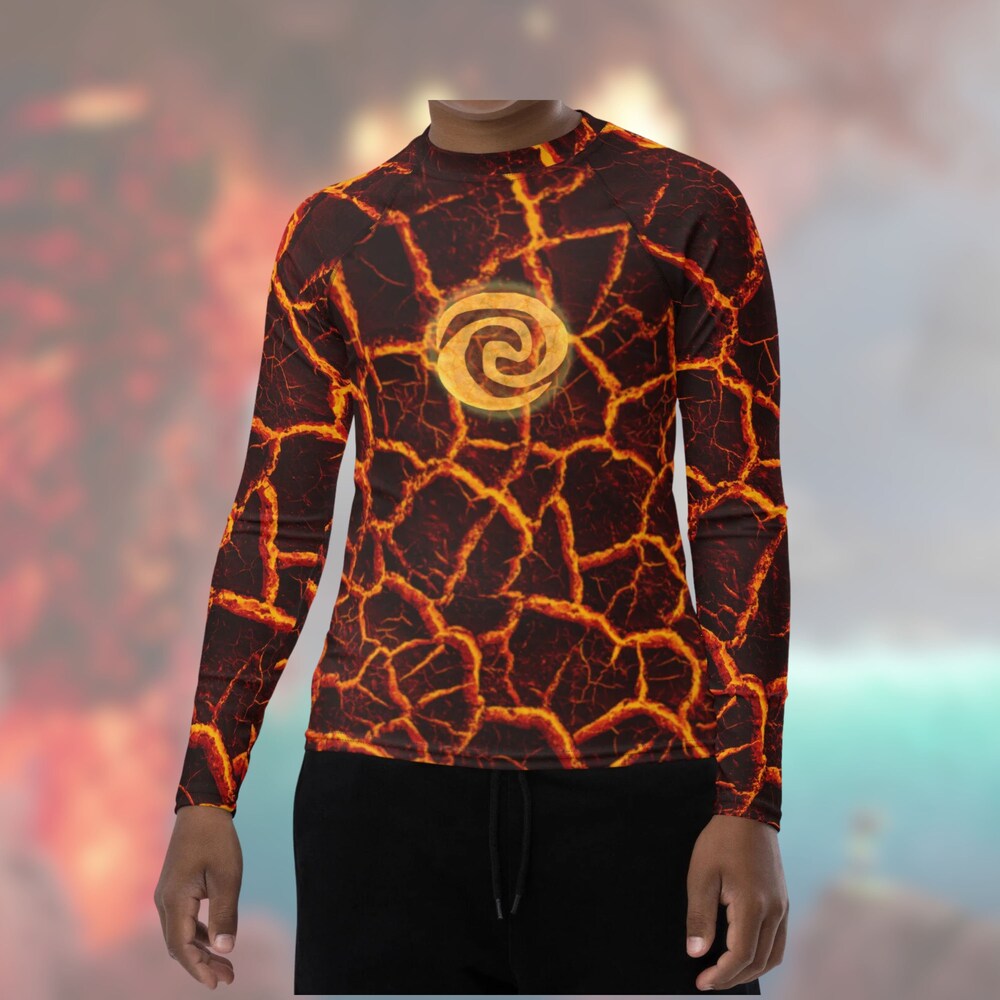 Te Fiti Lava Monster Youth Shirt Rash Guard Long Sleeve Costume Moana Villain Child Disney Shirt