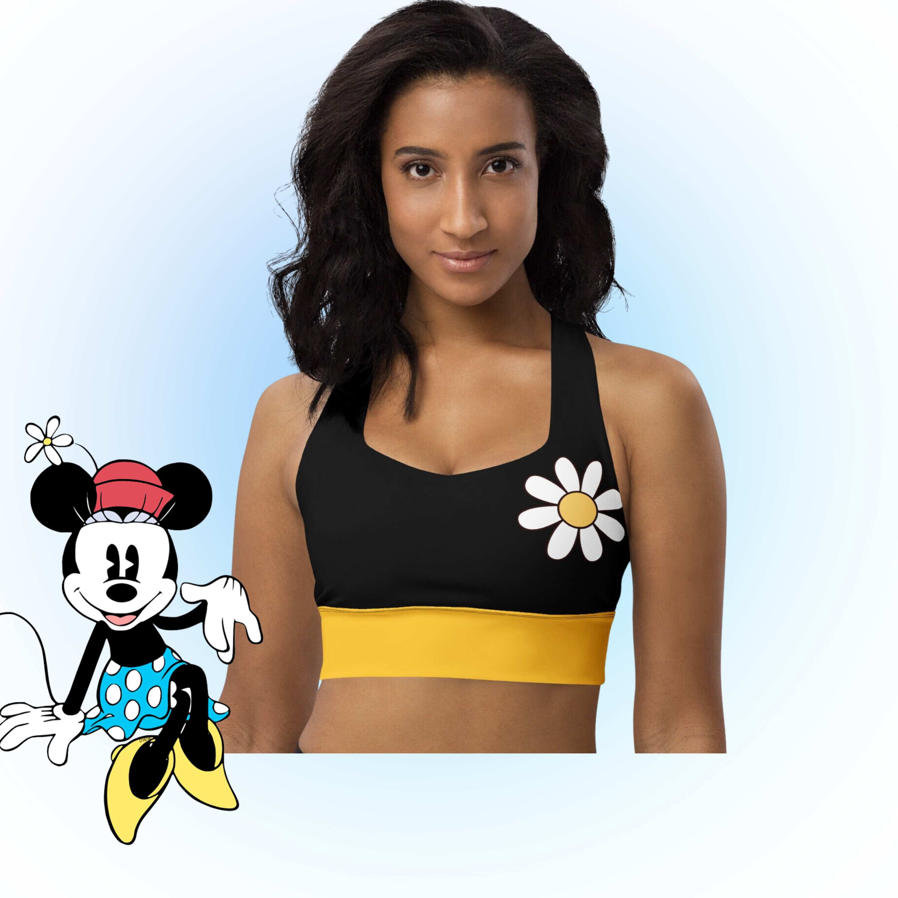 Womens Disney Sports Bra Minnie Mouse Activewear Vintage Minnie Mouse