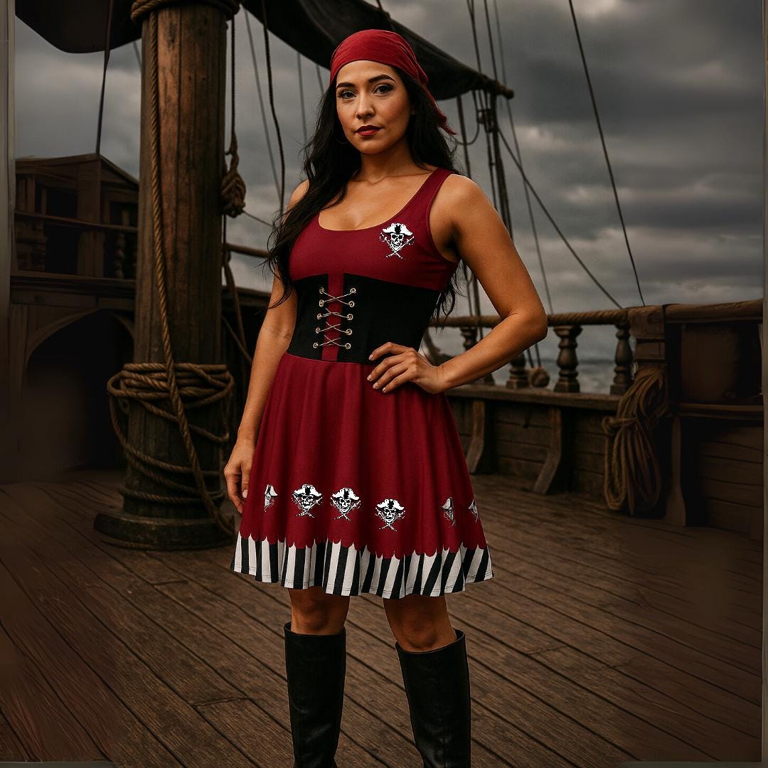Womens Pirate Dress Costume Disney Cruise Pirate Night Outfit