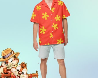 Camisa de Dale Rescue Rangers Camisa unisex con botones Diseño hawaiano Camisa de Chip y Dale para hombre Disney