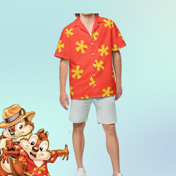東京ディズニーランド ファンタリュージョンプレスキット＆Tシャツ未使用品 デールレスキューレンジャーシャツ ユニセックスボタンシャツ