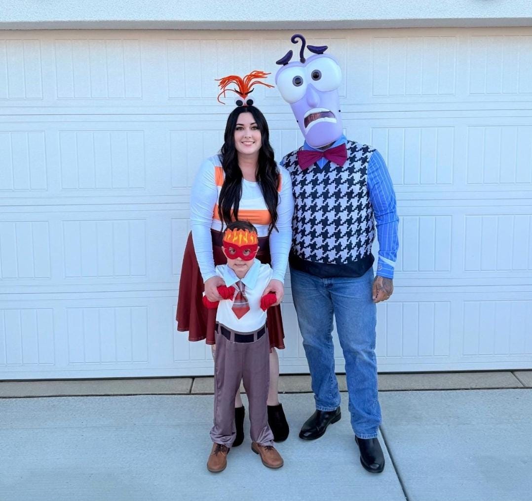 Costume Complet Anxiété (Inside Out) – Adulte, Orange, Taille Unique – Neuf