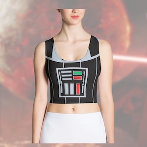 Womens Star Wars Darth Vader Crop Top Cosplay Costume adult Disney shirt activewear run Disney top