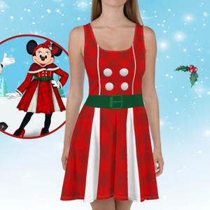 Robe de Noël Minnie Mouse femmes Disney vacances robe adulte cosplay couples Minnie Mickey Mouse robe de Noël Disney