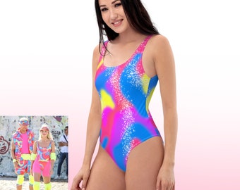 Barbie Roller skate costume womens One-Piece Swimsuit 80s barbie cosplay