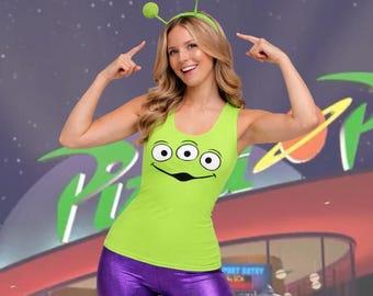 Pixar little green men Shirt womens Tank Top Toy Story Disney Cosplay shirt Pixar fest outfit run Disney activewear