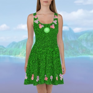 Te Fiti Womens Disney Dress Moana Cosplay Disney Bounding running dress Tefiti
