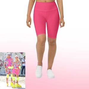 Barbie Roller Skate costume pink Biker Shorts 80s workout costume retro hot pink shorts