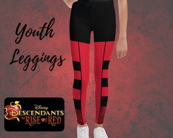 Leggings de Descendientes: El Origen de los Rojos, pantalones de disfraz juvenil para niños, cosplay de Disney