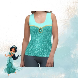 Womens Disney Princess Jasmine Tank Top activewear running top run Disney Aladdin costume