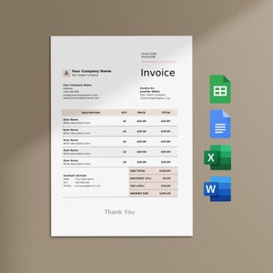 Invoice Template Download, Invoice Template Editable, Invoice Template Google Docs, Google Sheets, Word, Excel, Printable Download