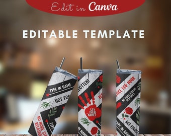 Design MMIR modificabile per sublimazione del bicchiere Canva