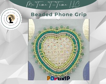Impugnatura per telefono a forma di cuore con perline: verde turchese, stile indigeno