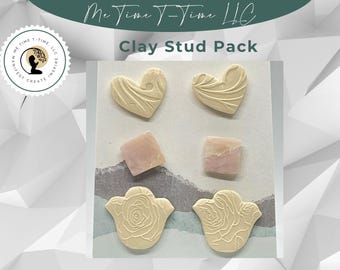 Handgemachte Polymer Clay Ohrstecker: Herz, Tulpe, 18k Gold Ohrstecker