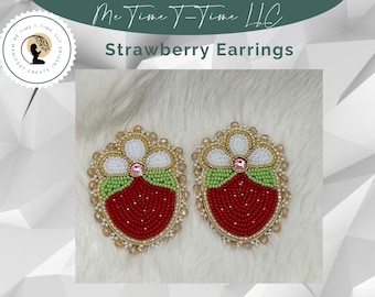 Orecchini con perline di fragole: gioielli indigeni in cristallo oro 24K