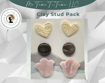 Handgemachte Ohrstecker aus Polymer Clay: Tulpe, Herz, hypoallergen
