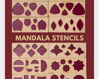 Plantillas de mandala de MDF, herramientas para pintura de arte con puntos, 12 formas.