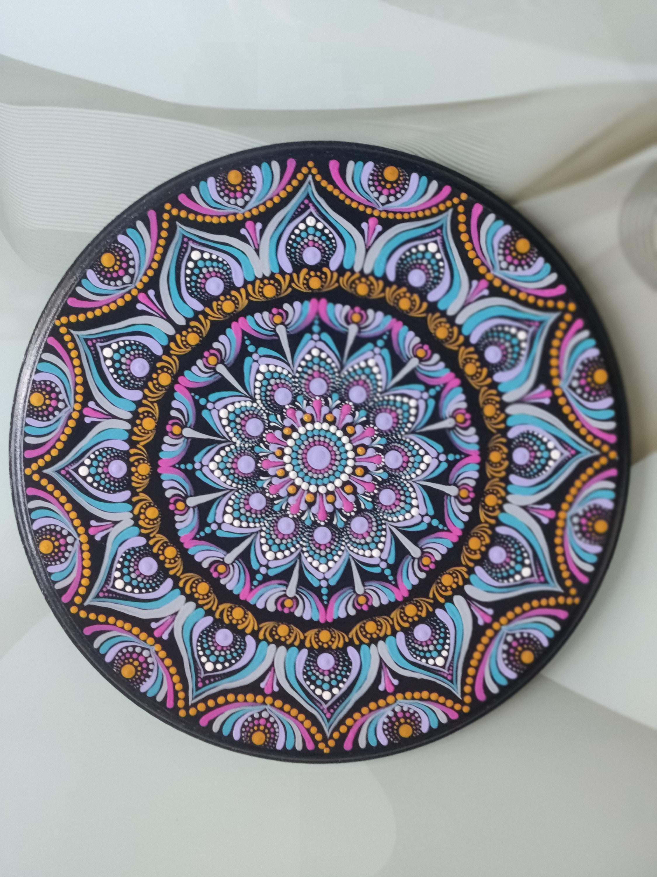 Wall Hanging Mandala Art Hand Painted Dot Mandala Art 12 Inches MDF Board Blue and Golden acrylic Colour Home Decor ideal for Gifting Etsy Canada