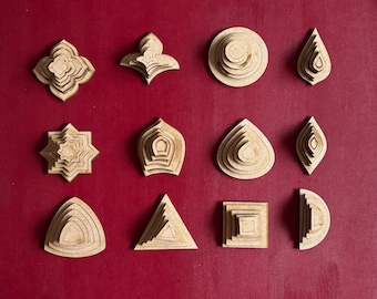 Plantillas de MDF para mandalas, recortes geométricos y herramientas para puntillismo