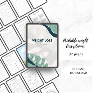 Weight Loss Planner Printable: Fitness & Meal Tracker Journal (PDF Download)