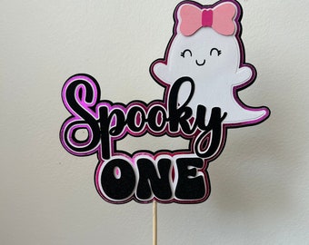 Girls | Boys 1st Birthday Halloween Cake Topper | Ghost | Spooky | Cute | Halloween Themed party