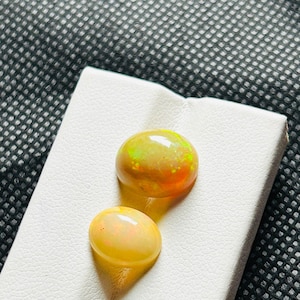 Natural Ethiopian Opal Round Shape Cabochon 10x12mm 8x10mm Welo Fire Top Quality Loose Gemstones For Jewelry Making & Gift