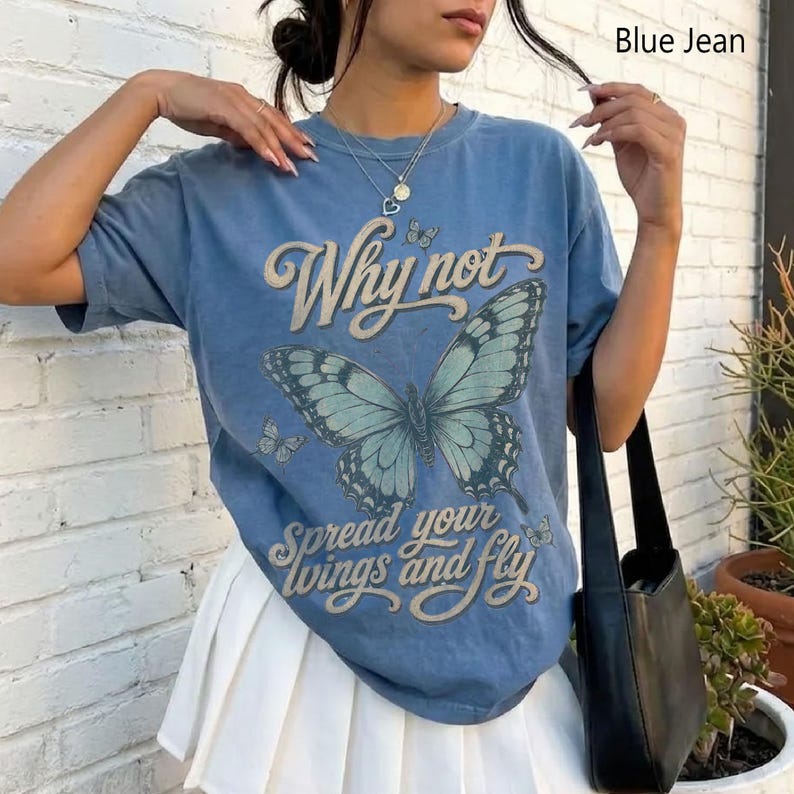 Vintage Hilary Duff Shirt Why Not Butterfly Comfort Colors Shirt, Gift For Woman and Man Unisex T-Shirt image 6